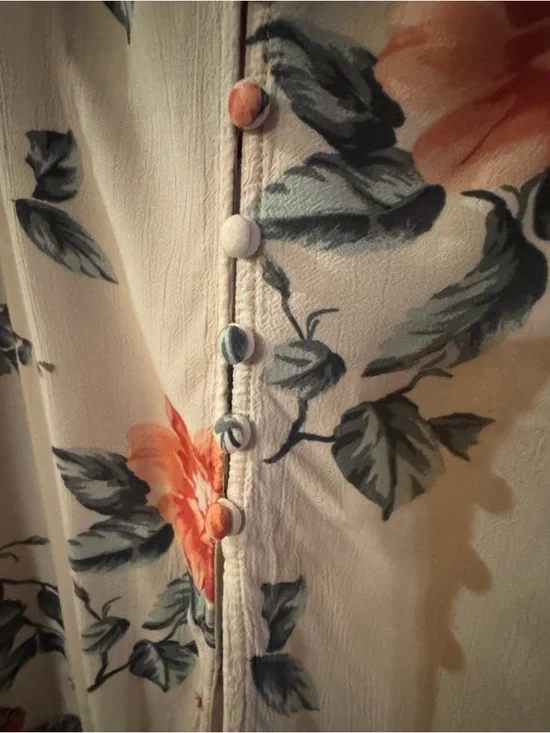 American Eagle Outfitters Pink Maxi Skirt with Coral Floral Print XL - Picture 7 of 9